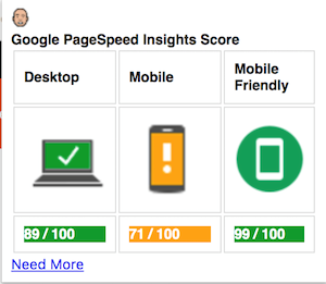 Google page speed web sitesinin mobil ve masaüstü hızını ölçer 